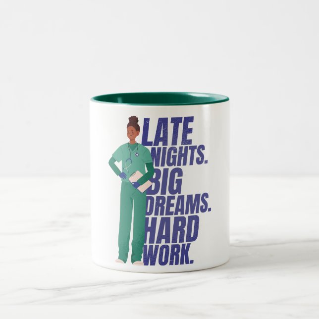 Nurse Hard Work Quote Two-Tone Coffee Mug (Center)