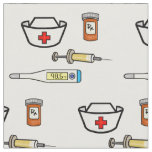 Nurse Hat and Medical Items Fabric