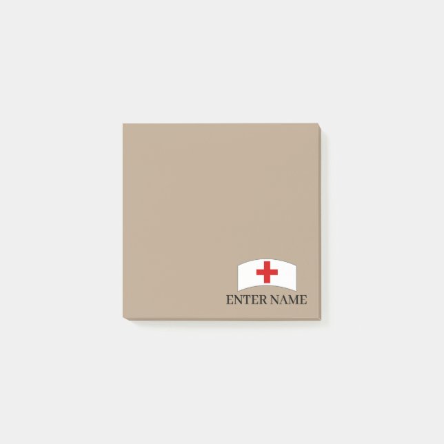 Nurse Hat Personalized Post-It Sticky notes (Front)