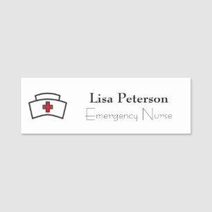 Nurse hat with Red Cross Name Tag