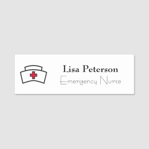 Nurse hat with Red Cross Name Tag