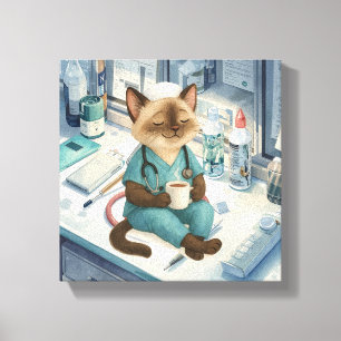 Nurse have a coffee break canvas print