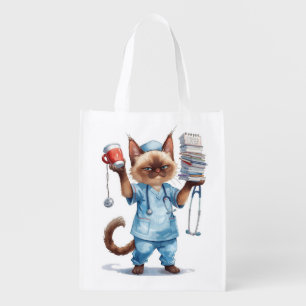 Nurse have a coffee break grocery bag