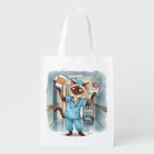 Nurse have a coffee break grocery bag