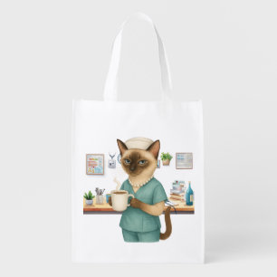 Nurse have a coffee break grocery bag