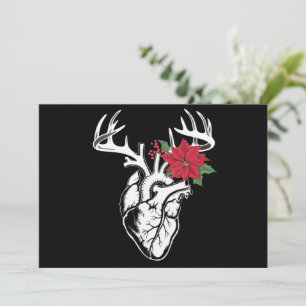 Nurse Heart Anatomy Reindeer Heart Cath Lab RN Holiday Card