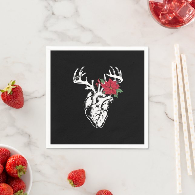 Nurse Heart Anatomy Reindeer Heart Cath Lab RN  Napkins (Insitu)