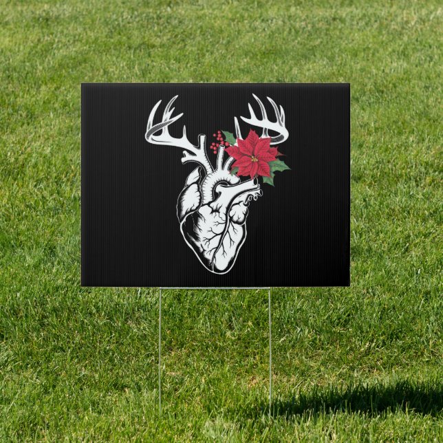 Nurse Heart Anatomy Reindeer Heart Cath Lab RN  Sign (Insitu)