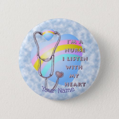 Nurse Heart custom name Button
