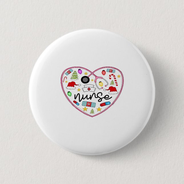 Nurse Heart, Halloween Oversized T-Shirt Button (Front)