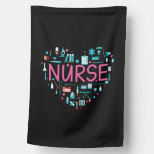 Nurse heart nurse gift nursing nurse house flag