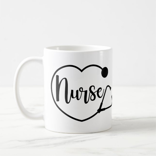 Nurse Heart Personalized Gift Coffee Mug (Left)