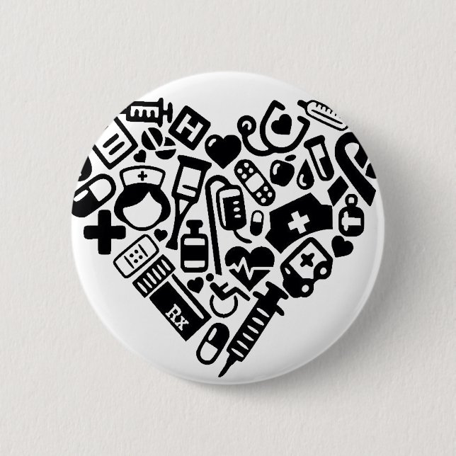 Nurse HEART Pinback Button (Front)