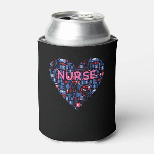 Nurse Heart RN Nurse for Women Inspirational Nurse Can Cooler