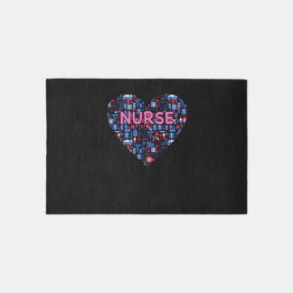 Nurse Heart RN Nurse for Women Inspirational Nurse Rug