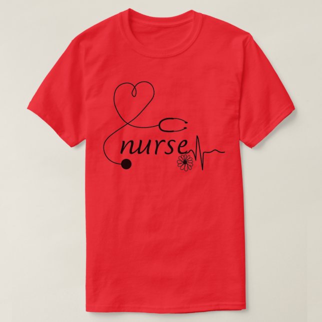 nurse heart stethoscope T-Shirt (Design Front)