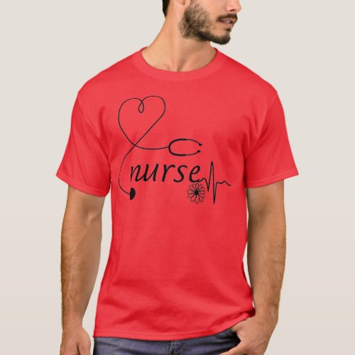 nurse heart stethoscope T_Shirt