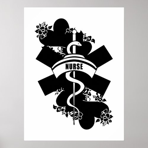 Nurse Heart Tattoo  Poster