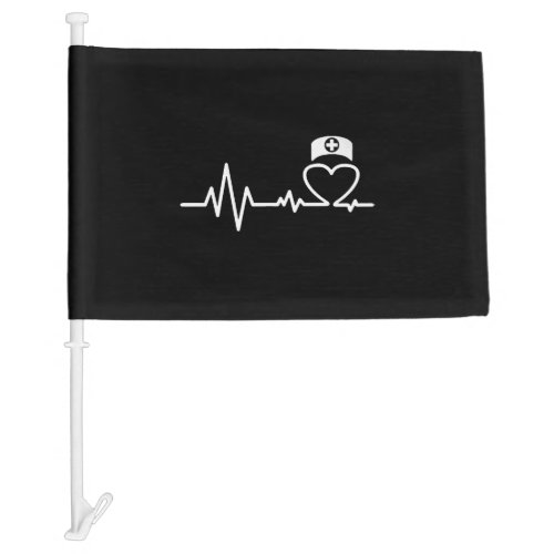 Nurse Heartbeat Car Flag