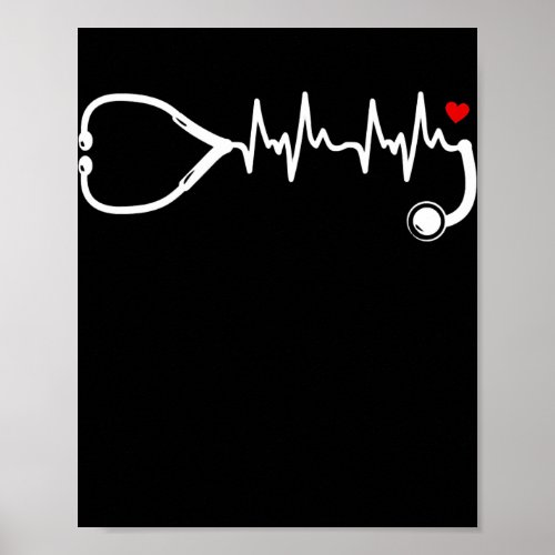 Nurse Heartbeat Clothing Stethoscope Heart Poster