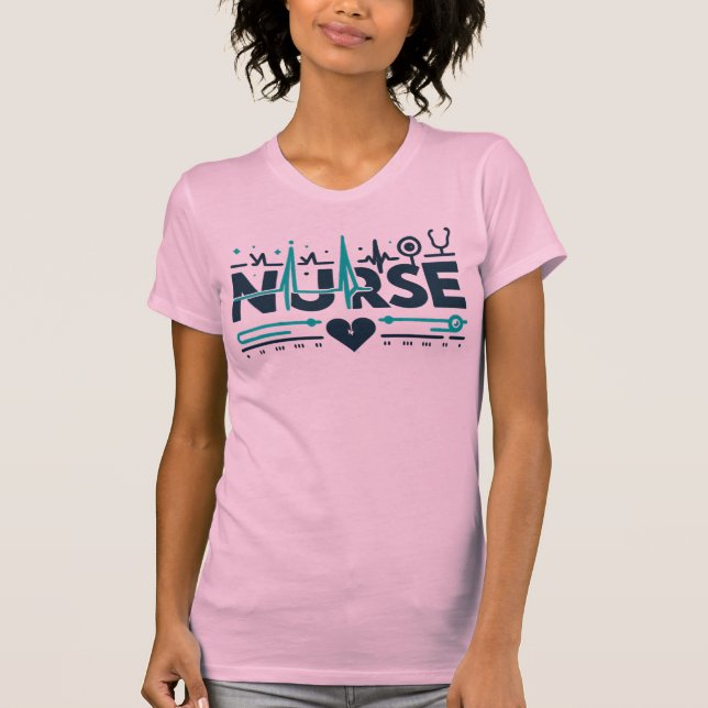 Nurse Heartbeat Medical Healthcare Hero Art T-Shirt (Front)