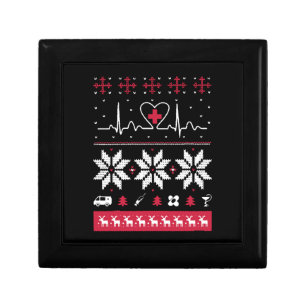 Nurse heartbeat - Ugly Christmas sweater Gift Box