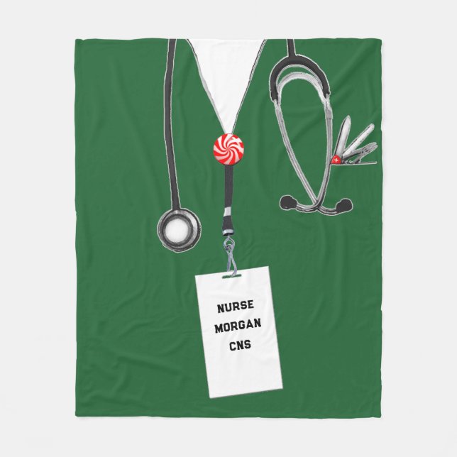 Nurse Holiday Gift Fleece Blanket (Front)