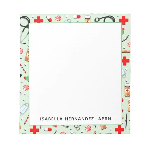 Nurse Holiday Gift Personalized Notepad