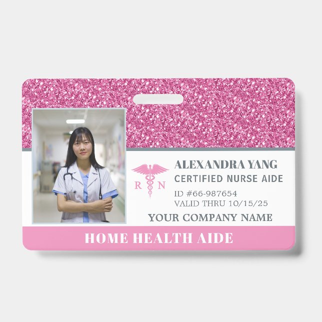 Nurse Home Health Aid Photo Badge (Front)