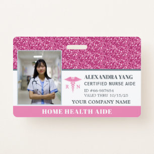 Nurse Home Health Aid Photo Badge