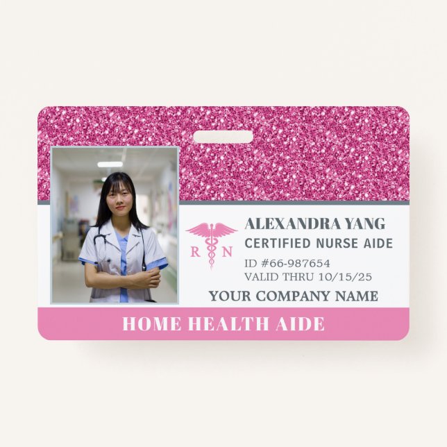 Nurse Home Health Aid Photo Badge (Front)