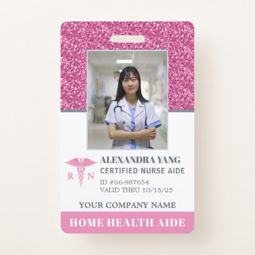 Nurse Home Health Aid Photo Badge