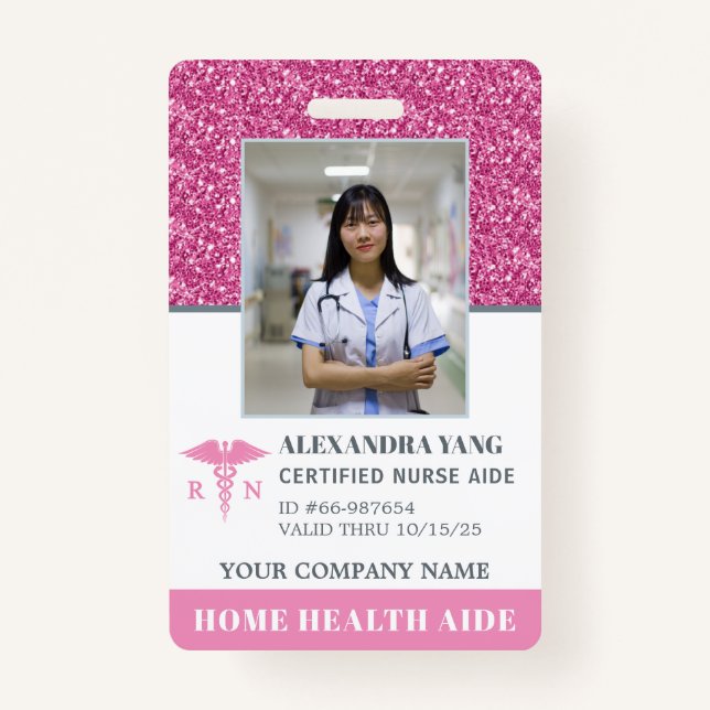Nurse Home Health Aid Photo Badge (Front)