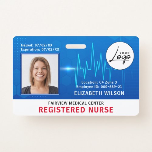 Nurse Hospital Medical Employee Photo ID Badge