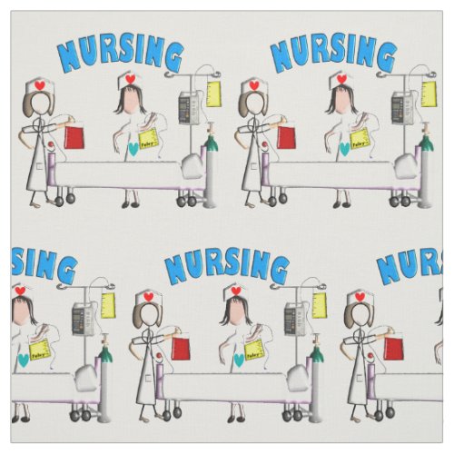 Nurse Hospital Scene Fabric