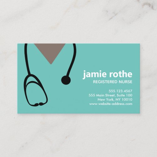 Nurse Hospital Scrubs  African American Business Card