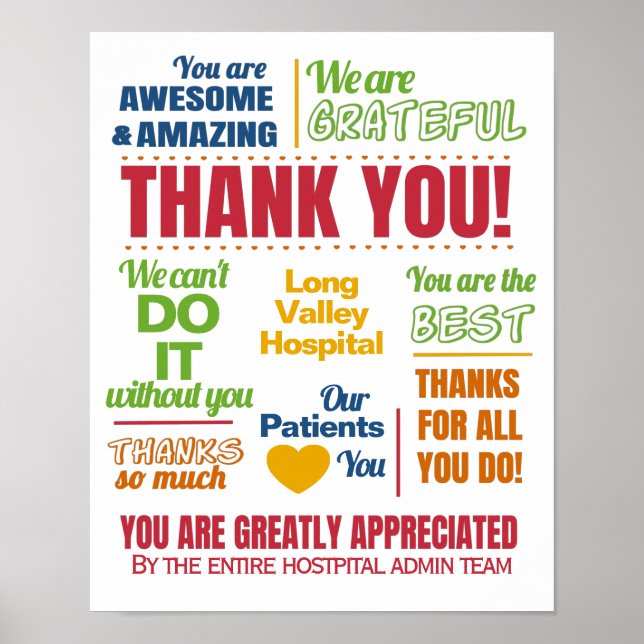 Nurse Hospital Staff Appreciation Business Poster (Front)