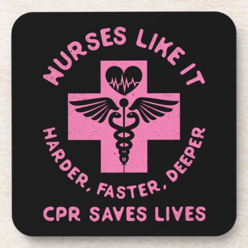 Nurse Humor _ CPR  Save Lives _ Funny Novelty Beverage Coaster