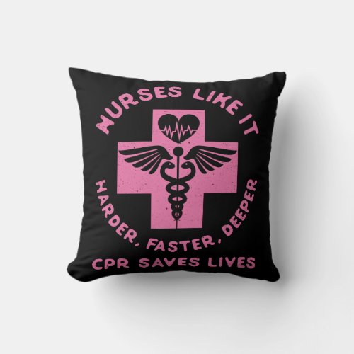 Nurse Humor _ CPR  Save Lives _ Funny Novelty Throw Pillow