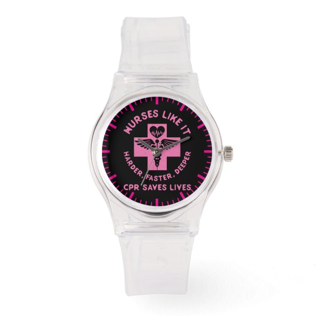 Nurse Humor - CPR  Save Lives - Funny Novelty Watch (Front)