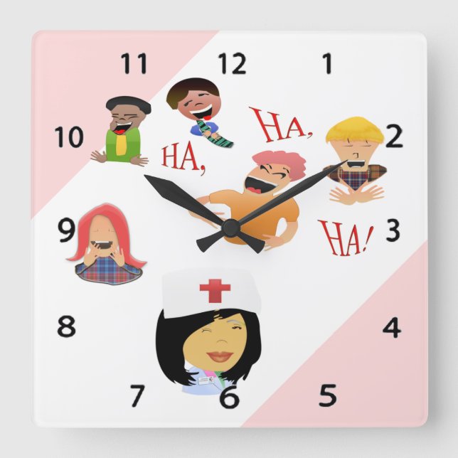 Nurse Humor Laughing Clinic Wall Clock (Front)