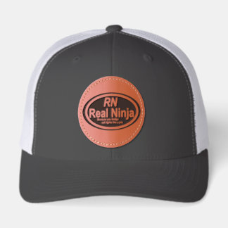 Nurse Humor Print Novelty; RN Leather Patch Hat