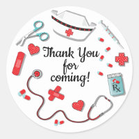 Nurse icon stickers favor tags