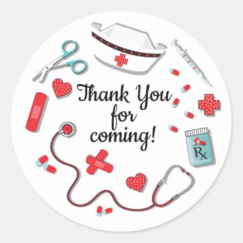 Nurse icon stickers favor tags