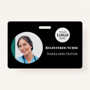 Nurse ID Photo Black Simple Logo Badge
