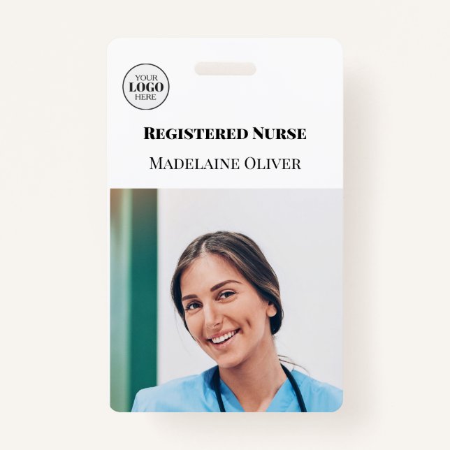Nurse ID Photo Simple Logo Badge (Front)