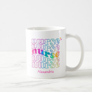"Nurse" in Elegant Rainbow Colors Coffee Mug