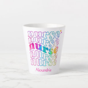 "Nurse" in Elegant Rainbow Colors Latte Mug