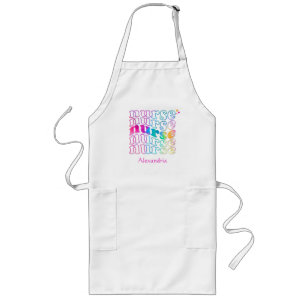"Nurse" in Elegant Rainbow Colors Long Apron