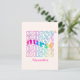 "Nurse" in Elegant Rainbow Colors Postcard